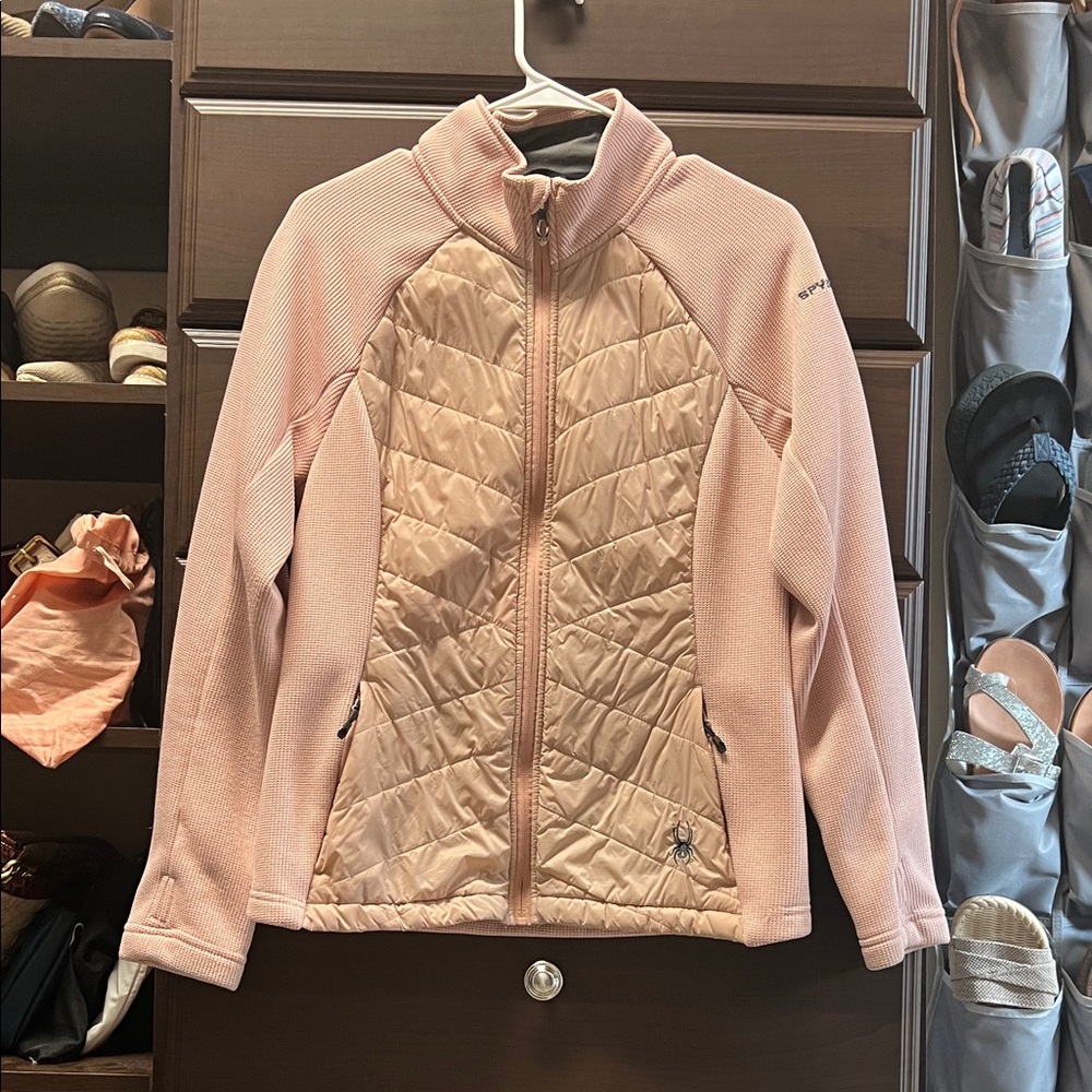 Spyder Ladies Blush Pink Quilted & Knit Hybrid Jacket